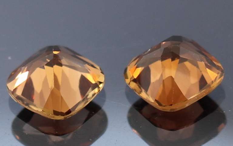 Gorgeous cushion cut 3.35ct Imperial Topaz set