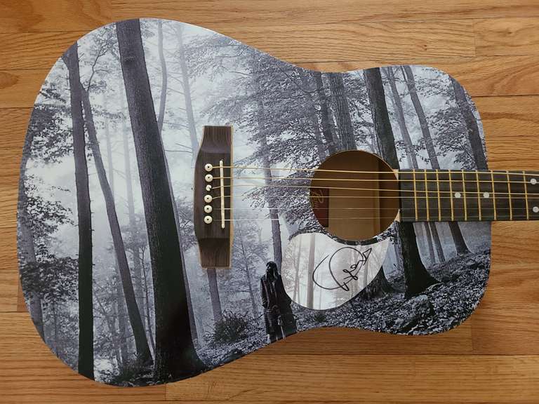 Taylor Swift Autographed Folklore Custom Graphics Acoustic Guitar
