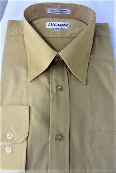 Classic Mustard Color Lucasini Poly-Cotton Shirt