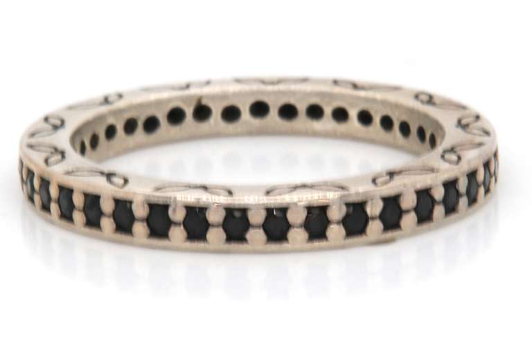 Chic Silver Pandora Black CZ Eternity Ring