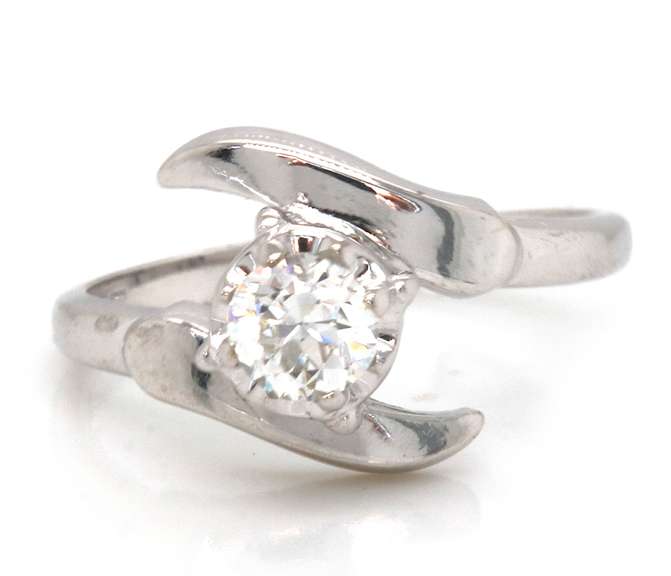 Brilliant 14kt WG Diamond Bypass White Gold Ring
