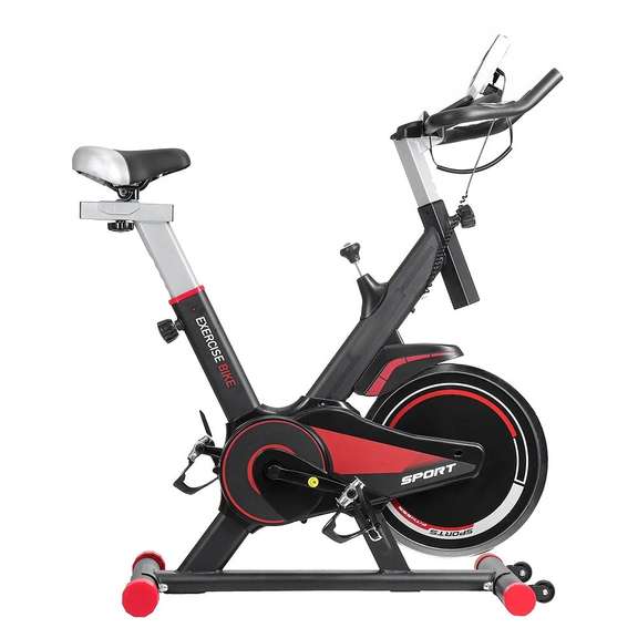 LCD Exercise Bike Indoor Cycling with Wheels