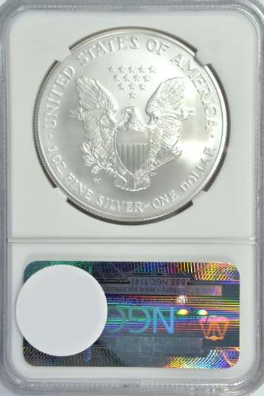 NGC MS70 graded 2007-W $1 Silver Eagle. Immaculate