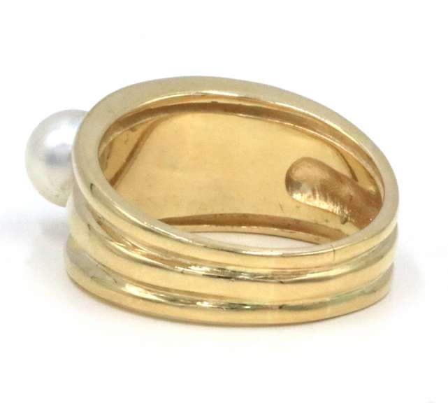 Fantastic 14kt YG Triple Pearl Ring
