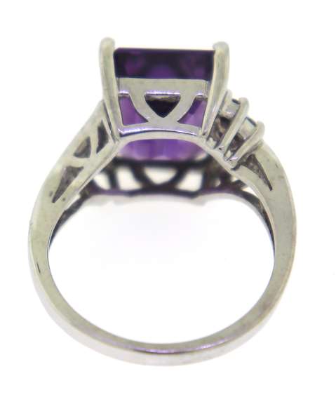 Gorgeous Emerald Cut Amethyst Ring