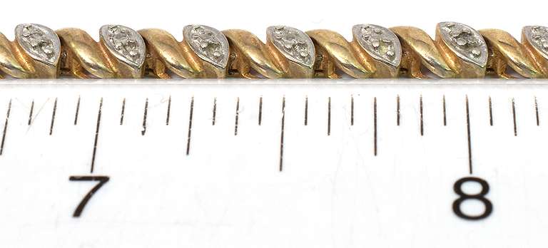 2-Tone Vermeil Bracelet with Diamond Accent