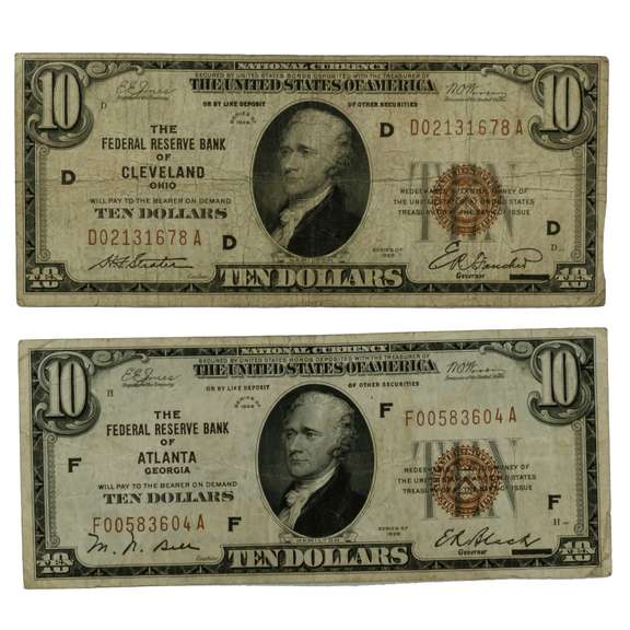 $10 Series of 1929 Atlanta & Cleveland National Bank Notes