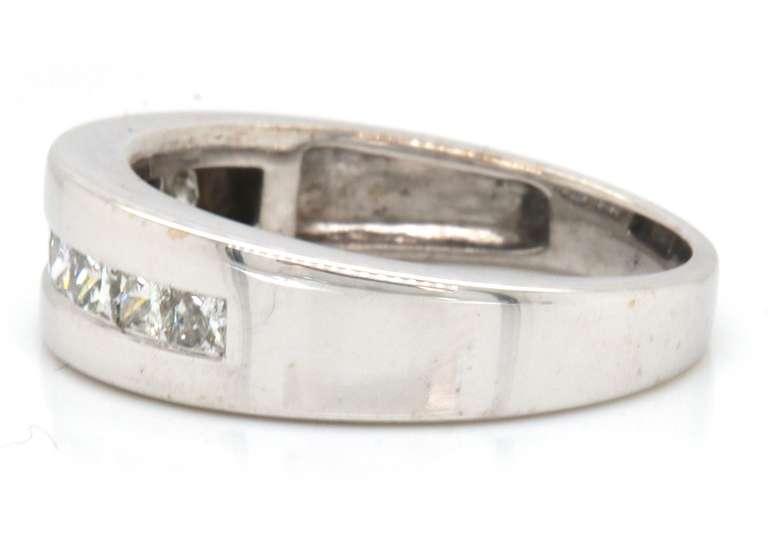 Modern 14kt WG Princess Cut Diamond Band