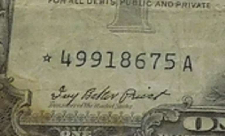 1957 $1 Sil Cert, Star Note, circ