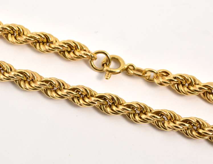 Wide & Long 18k Rope Necklace