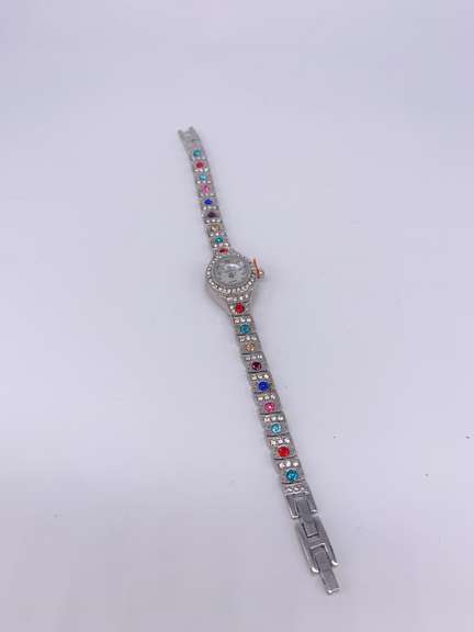 Ladies Geneva & Gemstone Watch, 18kt Gold Plated