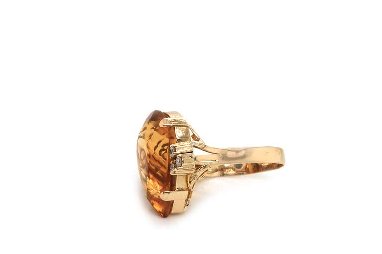 Gorgeous Citrine and CZ Ring