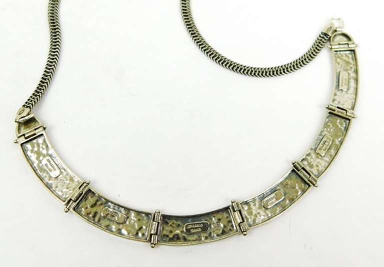 Opulenza Sterling Silver Hammered Neckpiece