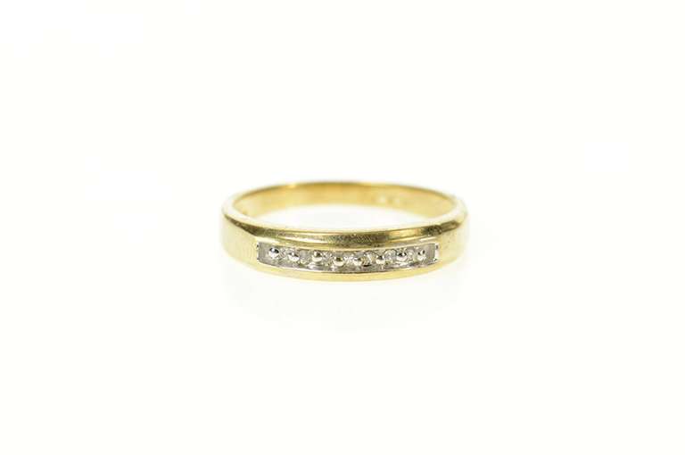 10K Yellow Gold Classic Diamond Simple Wedding Band Ring
