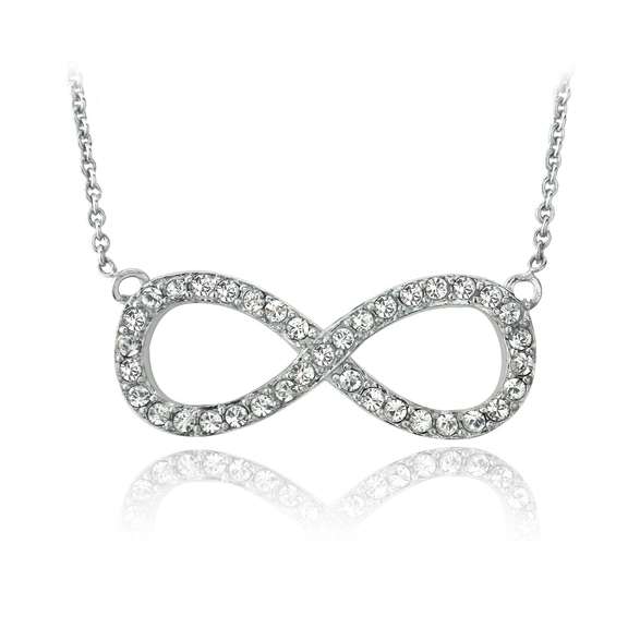 Silver Tone Swarovski Elements Infinity Necklace