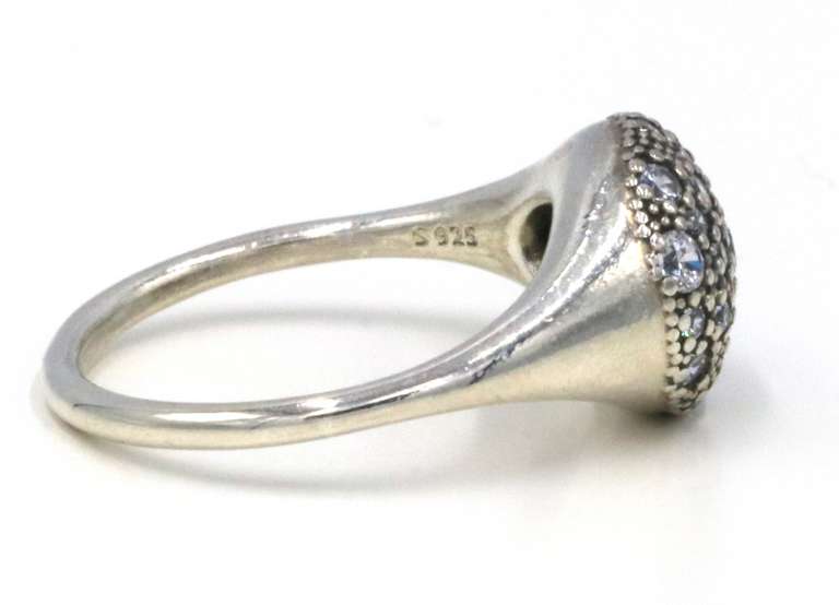 Glittering Pandora Sterling Silver CZ Ring