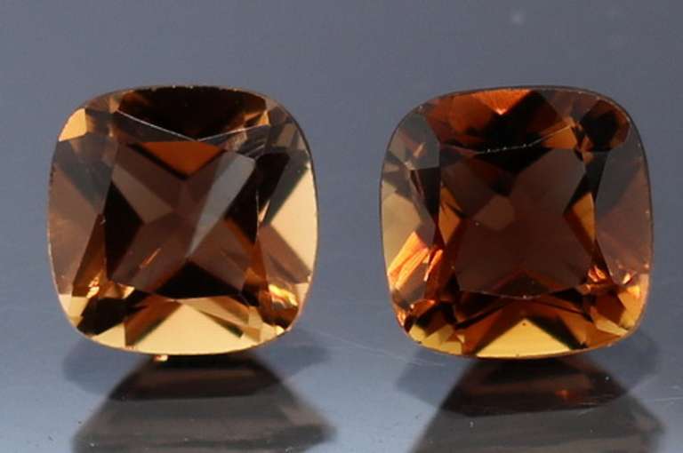 Gorgeous cushion cut 3.35ct Imperial Topaz set