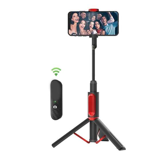 Portable Bluetooth Selfie Stick Hidden Phone Clamp