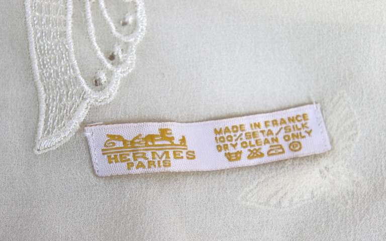 Hermes Silk Mousseline Butterfly Scarf