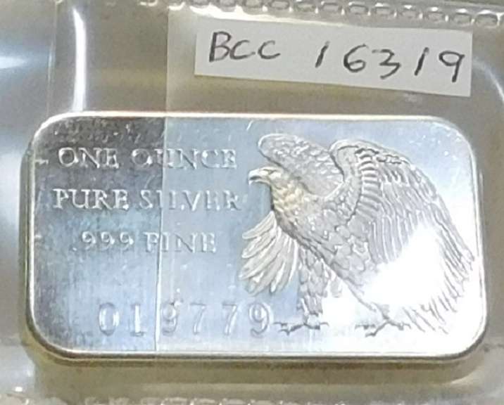 1 Oz Silver Ingot:  Eagle  S/N 19779