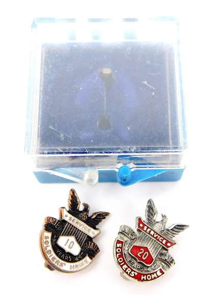 2 Vintage U.S. Soldiers Home Service Pins