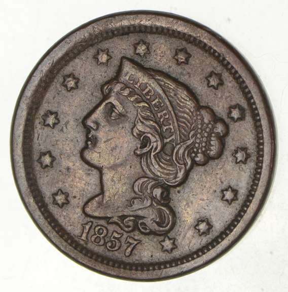 1857 Braided Hair Large Cent