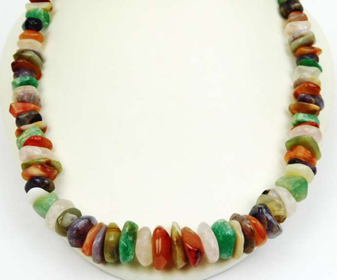 Vintage Multi Semi-Precious Hard Gemstone Necklace