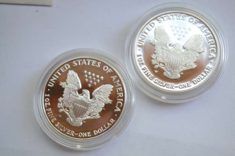 2001 W And 2005 W Proof Eagles With Boxs &Papers