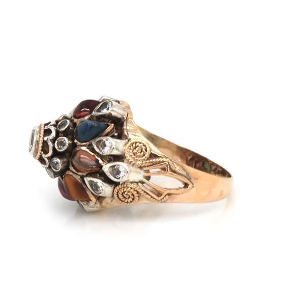 Thai Multi Gemstone Cluster Ring