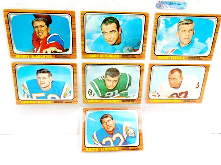 7 Topps 1966 Football Cards