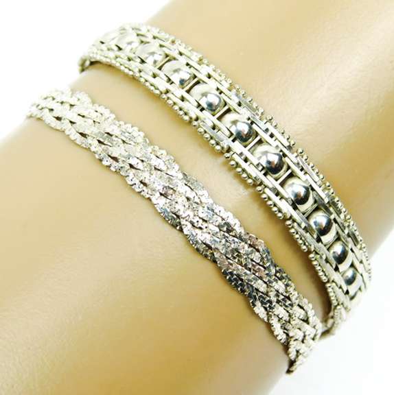 2 High Quality Italian Sterling Silver Bracelets