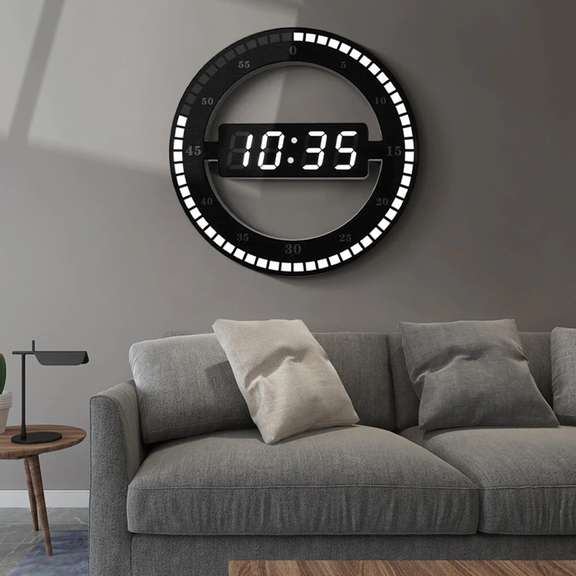 12 Inch LED Ring Wall Clock Photosensitive Digital