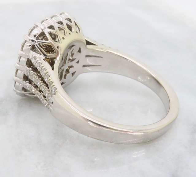 Certified Double Halo 3.70CTW Diamond Engagement Ring