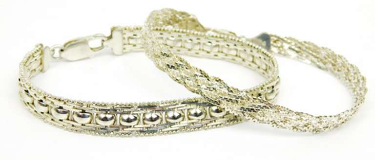 2 High Quality Italian Sterling Silver Bracelets