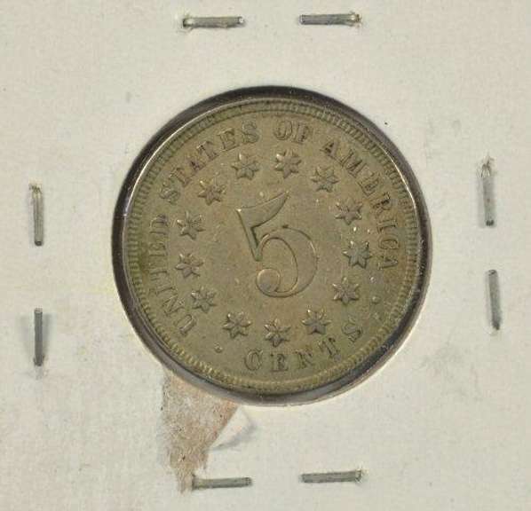 1867 No-Rays Shield Nickel