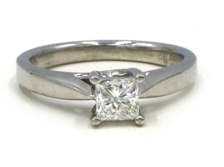 Stunning 14kt WG Classic Princess Cut Diamond Solitaire Ring