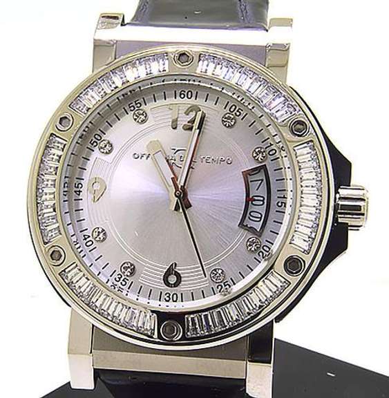 Ladies Officina Del Tempo White Gemstone Accent Watch