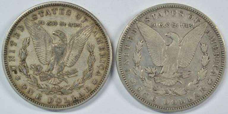 Sharp 1884-S & 1898-S Morgan Silver Dollars. Nice
