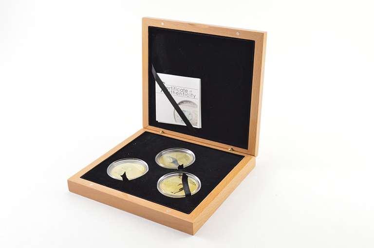 2013 Cook Islands $5 W20g .925 Silver Proof 3 Coin Set Box & COA