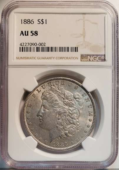 Certified Morgan Silver Dollar 1886