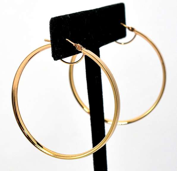 Fun Flat 14KT Rose Gold Hoop Earrings