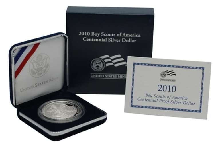 2010 Boy Scouts Of America Centennial  Proof Silver Dollar