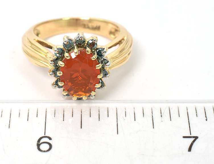 Unique Gemstone Ring in 14KT