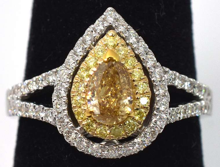 Lavish Multi-Color Custom Diamond Ring in 14KT 2-Tone Gold