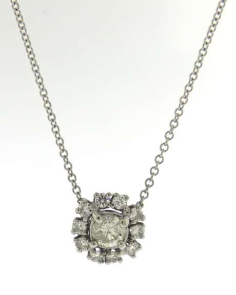 Powerful White Gold Diamond Pendant on chain