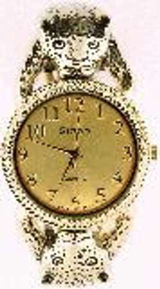 Ladies 18kt GP Leopard Geneva Bangle Watch