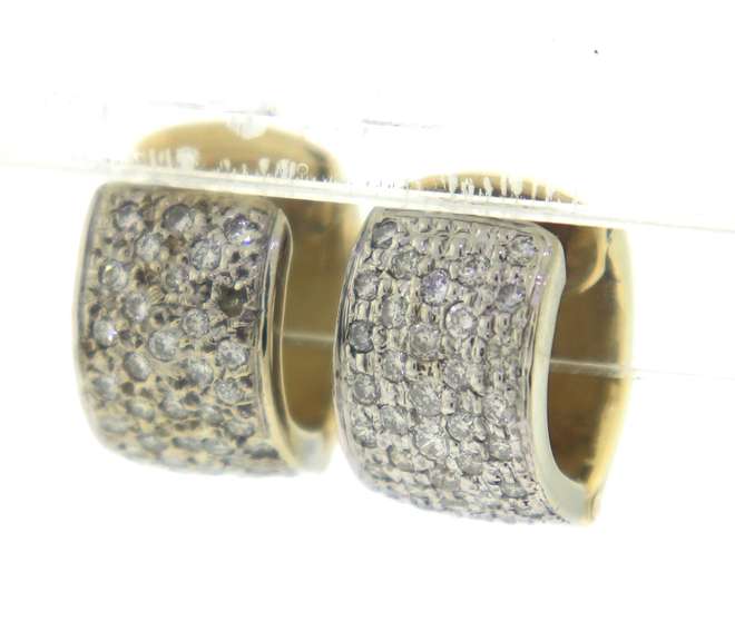 Incredible 18kt Pave Diamond Hoop Earrings