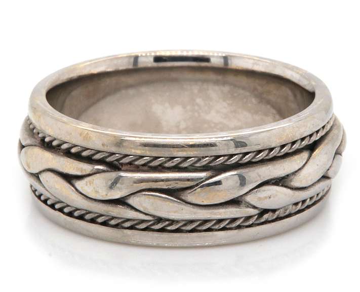 Classic 14k White Gold Novell Twisted Rope Wedding Band