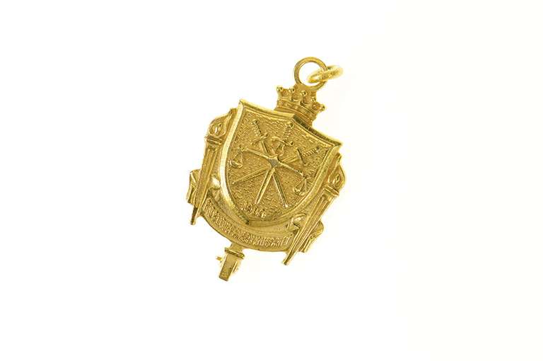 10K Yellow Gold FBI 25 Years Fidelity Bravery Integrity Pendant/Pin