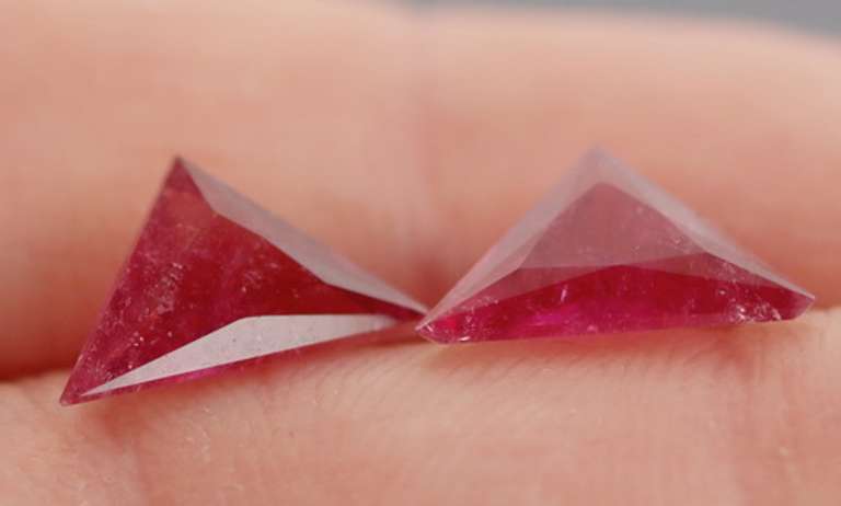 Modern cut! 3.98ct true Rubellite Tourmaline set